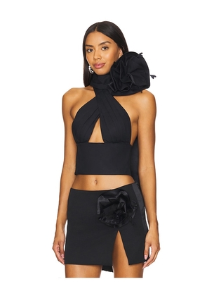 AREA Halter Top in Black. Size 0. Also in 2.