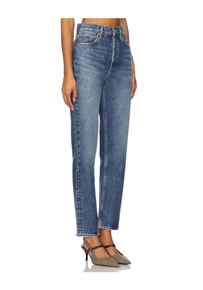 AGOLDE 90s Pinch Waist High Rise Straight Jeans in Blue. Size 23. Also in 24, 26, 28, 32.