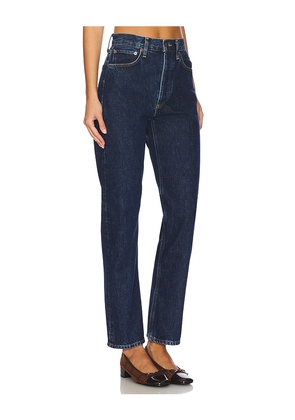 AGOLDE 90's Pinch Waist High Rise Straight Jeans in Denim-Dark. Size 24. Also in 23, 30, 31, 32, 33, 34.