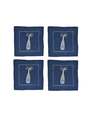 Chefanie Midnight Champagne Cocktail Napkins in Navy.