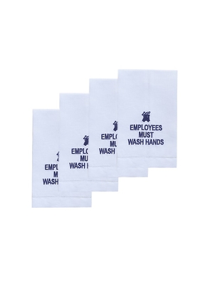 Chefanie Wash Hands Hand Towels in White.