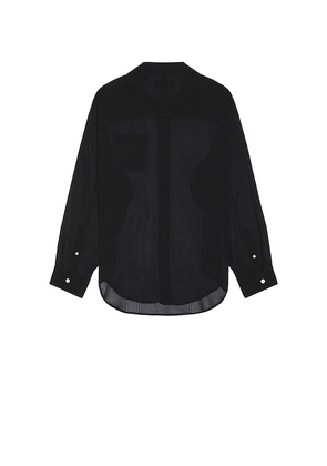 ALLSAINTS Ando Long Sleeve Shirt in Black. Size L. Also in M, XL/1X.
