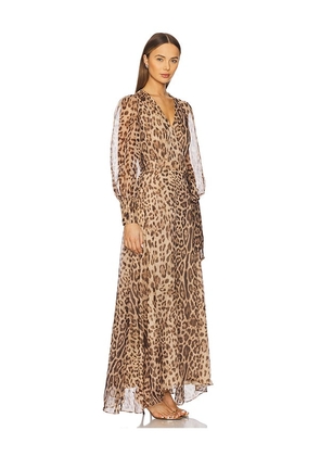 Bardot Lucianna Maxi Wrap Dress in Brown. Size 2. Also in 4.