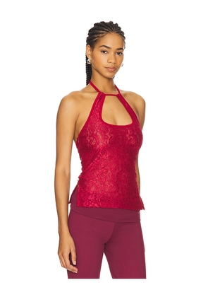 Amelie Teje Kiss Kiss Halter Top in Red. Size L. Also in XL.