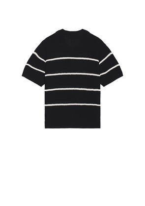 Dunst Shaker Stitch Open Collared Cardigan in Navy. Size M. Also in S.