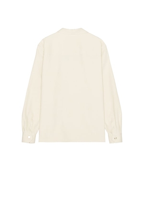 DARKPARK Serge Japanese Long Sleeve Shirt in Cream. Size L. Also in XL/1X.