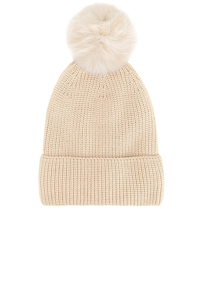 Hat Attack Wintertime Knit Beanie in Nude.