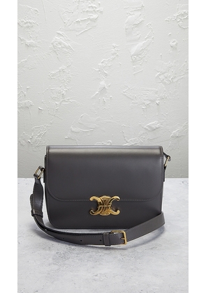 FWRD Renew Celine Triomphe Shoulder Bag in Black.