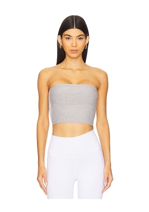 Beyond Yoga Space Dye Strapless Stripe Top in Grey. Size L. Also in M, XL, XS.