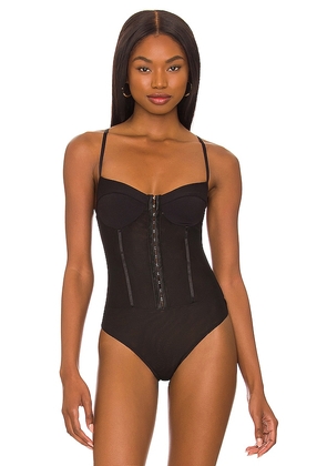 Free People Night Rhythm Corset Bodysuit in Black. Size L. Also in XL, XS.