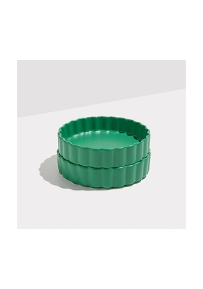 Fazeek Ceramic Bowl Set of 2 in Dark Green.