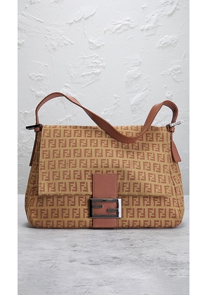 FWRD Renew Fendi Zucca Mama Baguette Shoulder Bag in Pink.