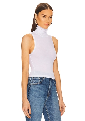 Helsa Turtleneck Tank in 2nd Skin Jersey in White. Size L. Also in M, XL.