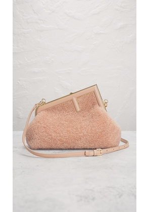 FWRD Renew Fendi Shearling First Bag in Blush.