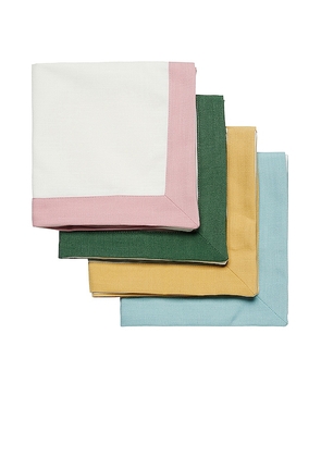 In The Roundhouse Multi Colour Napkin Set in Pink.