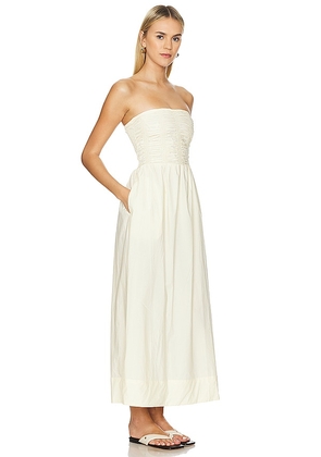 FAITHFULL THE BRAND Dominquez Midi Dress in Lemon. Size L. Also in M, S, XS.