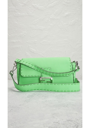 FWRD Renew Fendi Mama Baguette Shoulder Bag in Green.
