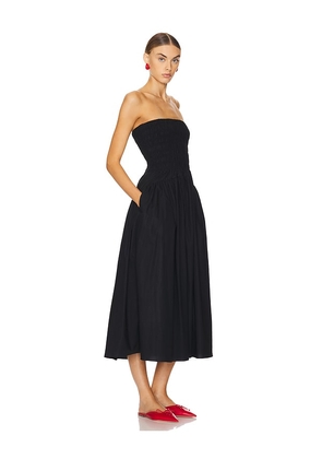 FAITHFULL THE BRAND Lida Midi Dress in Black. Size L. Also in S, XL.