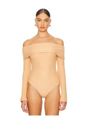 Free People x Intimately FP Autumn Cozy Bodysuit In Toasted in Tan. Size L. Also in M.