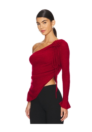 For Love & Lemons Ayanna Knit Top in Red. Size L. Also in S.
