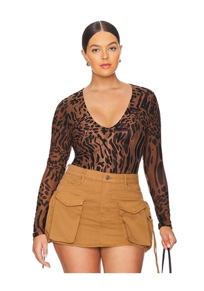 Good American Mesh Bodysuit in Brown. Size XS. Also in XXXXL/4X.