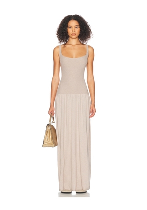 Helsa Maddison Maxi Knit Dress in Taupe. Size L. Also in M, S, XL.