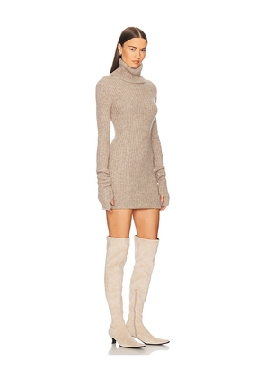 Helsa Lauren Mini Knit Dress in Beige. Size L. Also in XL.