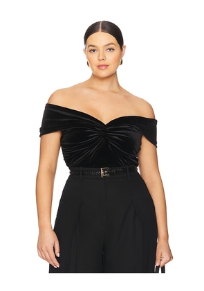Good American Velvet Off Shoulder Top in Black. Size 2X. Also in 3X, 4X, 5X, L, M.
