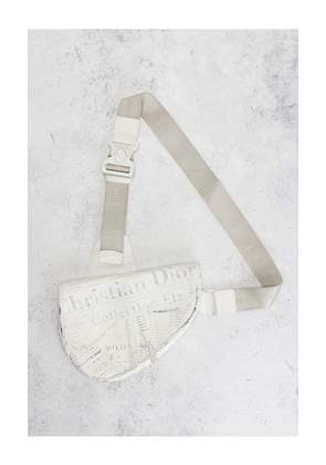 FWRD Renew Dior Newspaper Saddle Bag in White.