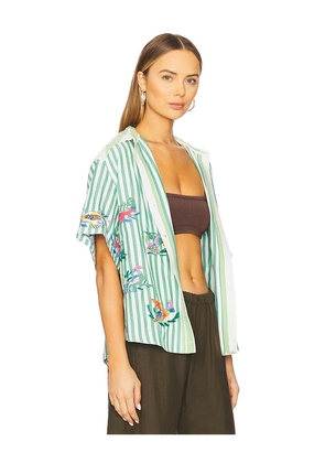 Free People x We The Free The Bird Shirt in Green. Size L. Also in S, XS.