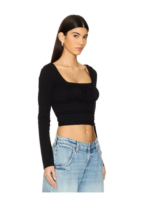 Free People Scarlet Smocked Long Sleeve in Black. Size L. Also in S, XS.