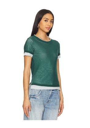 Free People Tasha Tee in Dark Green. Size L. Also in M, S, XS.