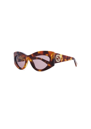 Gucci Cat Eye Sunglasses in Brown.