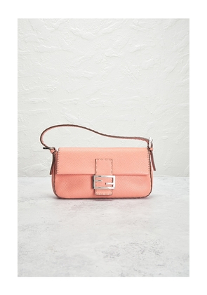 FWRD Renew Fendi Selleria Baguette Shoulder Bag in Pink.