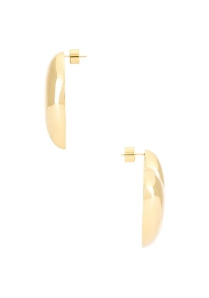 Jennifer Fisher Puffy Heart Earrings in Metallic Gold.