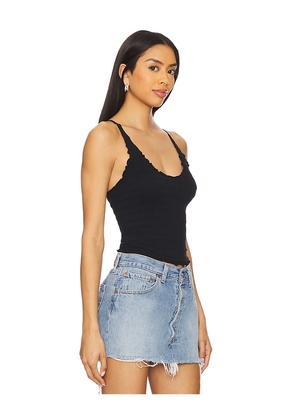 Free People Pucker Up Seamless Top in Black. Size L. Also in M, S, XL, XS.