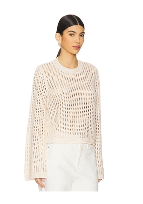 FRAME Crochet Bell Sweater in Cream. Size L. Also in M, XS.
