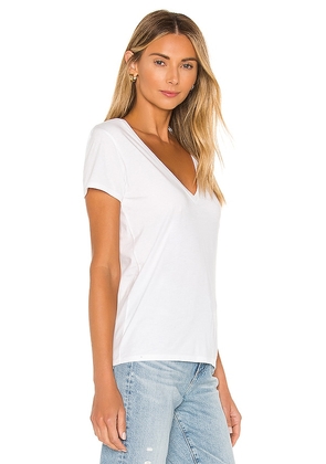 Nation Los Angeles Blair Ultra Deep V Tee in White. Size XL. Also in L, M, S, XS.
