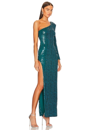 Michael Costello x REVOLVE Rumi Gown in Teal. Size XXS. Also in S, XS.