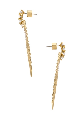 MIRANDA FRYE Jasmine Earring in Metallic Gold.