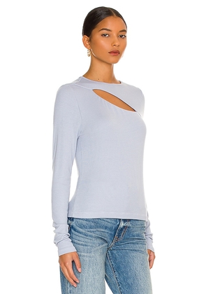 LA Made Verge Peek A Boo Long Sleeve Top in Slate. Size M. Also in S, XS.