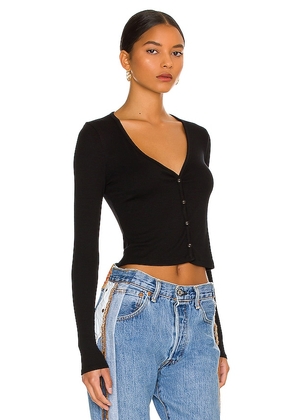 LA Made Sweet V Cardi in Black. Size L. Also in M, S, XL, XS.