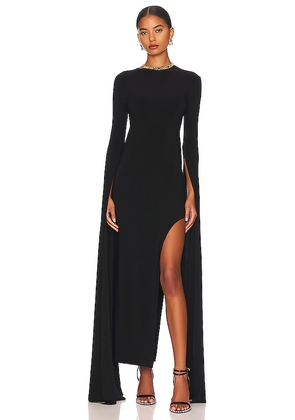 Norma Kamali Ribbon Sleeve Gown in Black. Size L. Also in M, S.