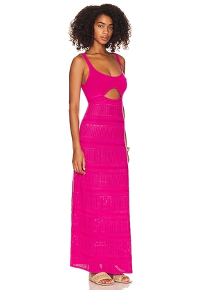 Lovers and Friends Tayla Pointelle Maxi Dress in Fuchsia. Size L. Also in M, S, XL, XS.
