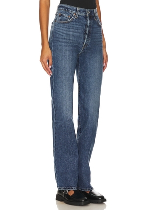 LEVI'S Ribcage Full Length Jeans in Denim-Medium. Size 24. Also in 25, 26, 27, 28, 29, 30, 31, 32.