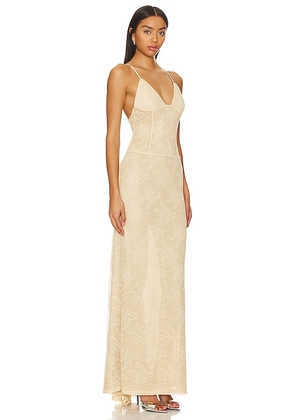 NBD Cozette Maxi Dress in Neutral. Size M. Also in L, S, XL.