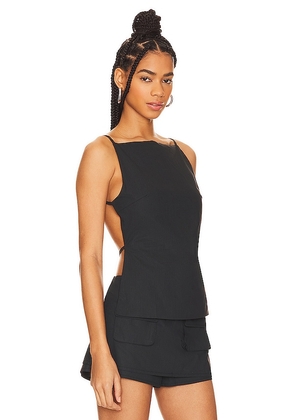 LIONESS Camille Backless Top in Black. Size L. Also in XL.