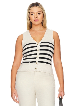 L'Academie by Marianna Calanth Striped Vest in White. Size M. Also in L, XL.