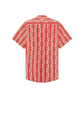 OAS Scribble Cuba Net Shirt in Red. Size L. Also in XL/1X, XS.