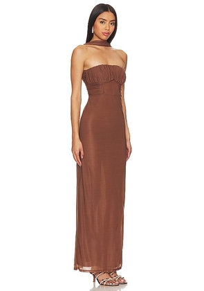 LPA Vittoria Maxi Dress in Chocolate. Size L. Also in M, S.